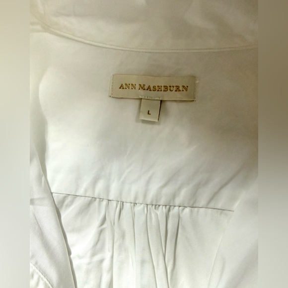 ANN MASHBURN Crisp white balloon sleeve ANAYA Popover Shirt size L - Picture 12 of 15